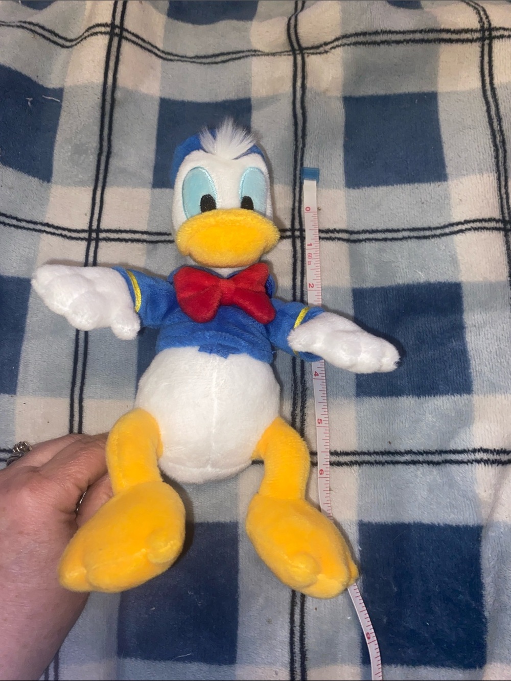Disney Donald Duck Plush in Blue, White, Yellow & Red Bow